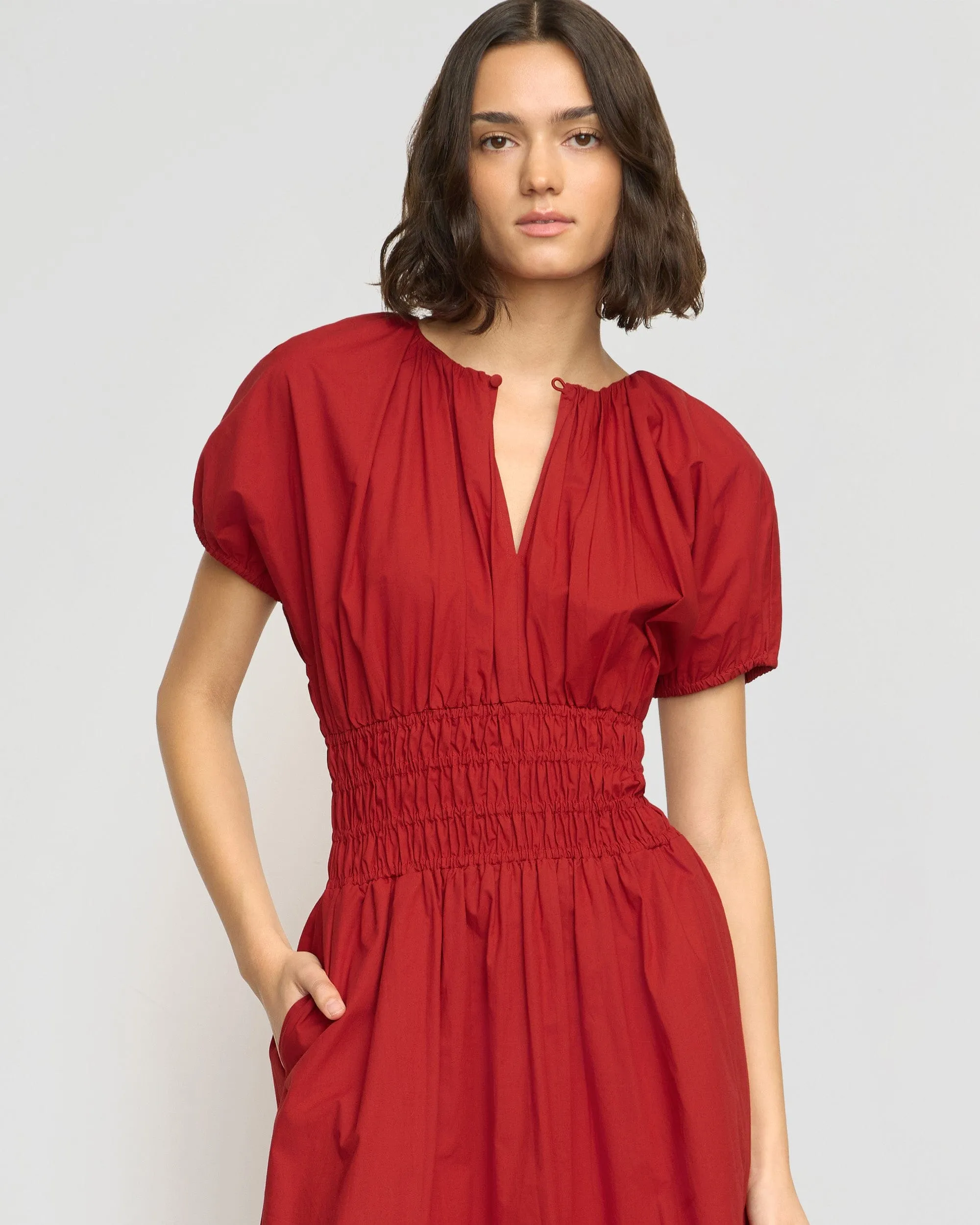 All-Season Wear Vented Panels Kyla Organic Cotton Blouson Dress