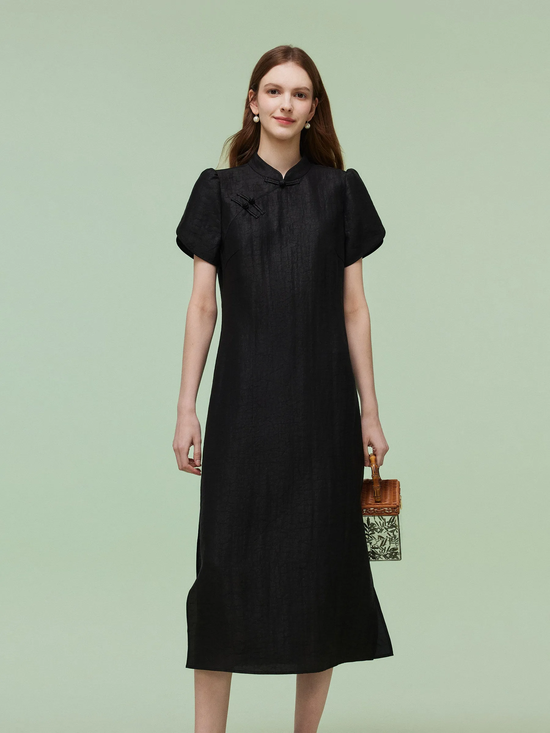 18MM Xiang Yun Silk Women Qipao Maxi Dress QuickPackable Design lightweight pants