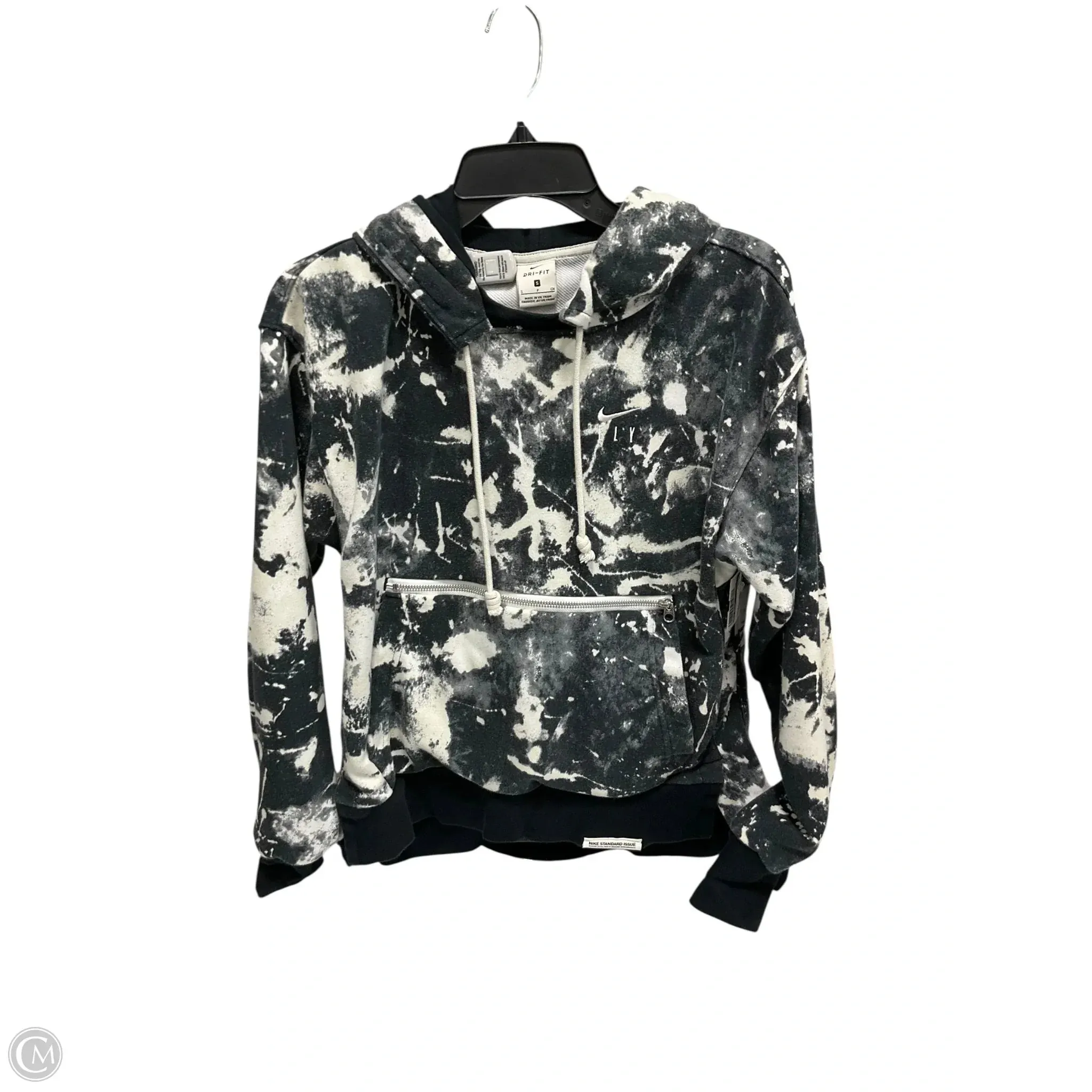 Athletic Sweatshirt Hoodie By Nike Apparel In Black & Grey, Size: S Soft Tunic