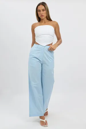 MachineWashable Comfort Flex Blue Tailored Pants Wide Leg