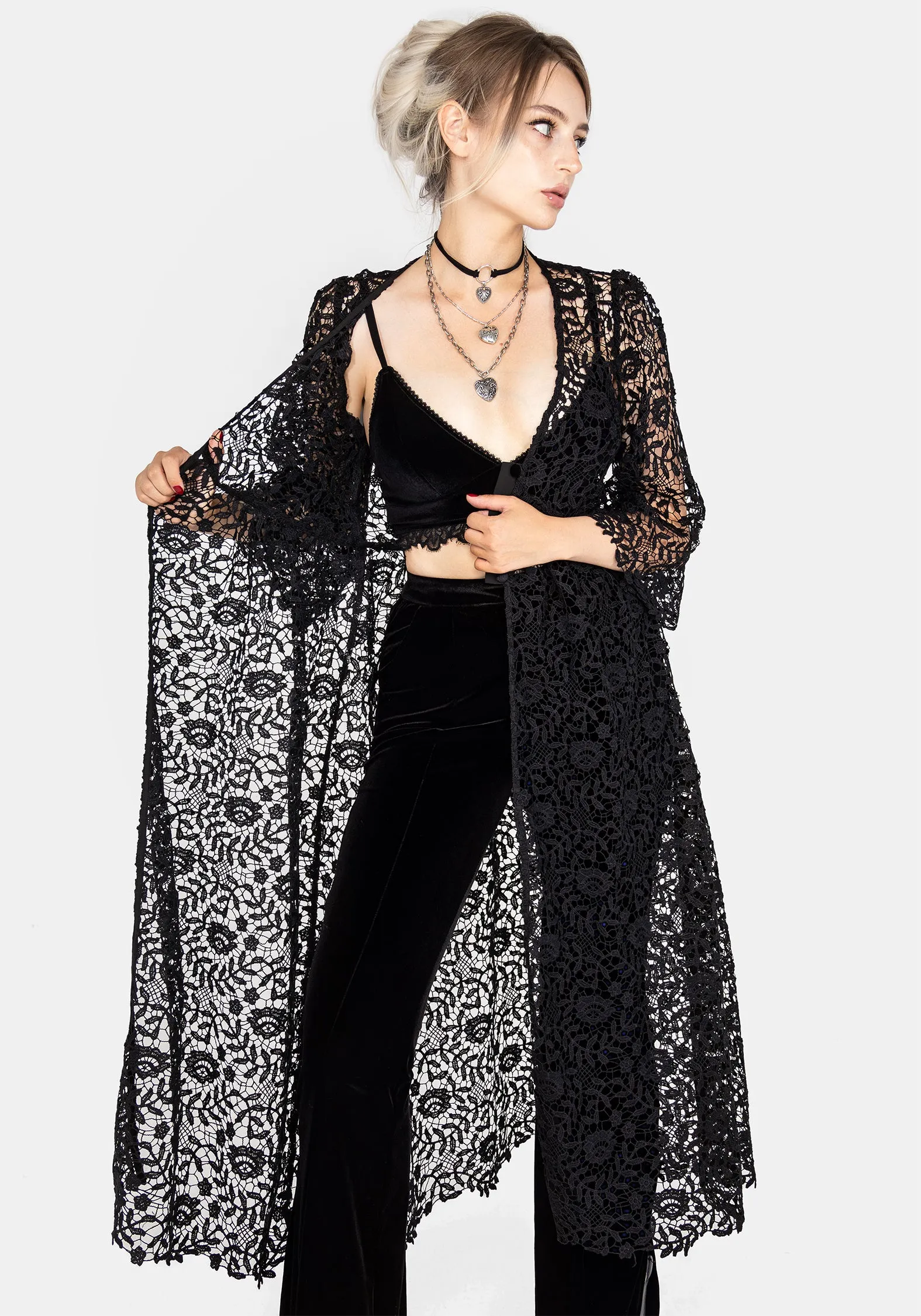 Sun Heat Ribbon Work Folia Tiered Overdress