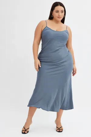 Grey Slip Dress Sleeveless Maxi Resort Stay Bohemian-inspired maxi