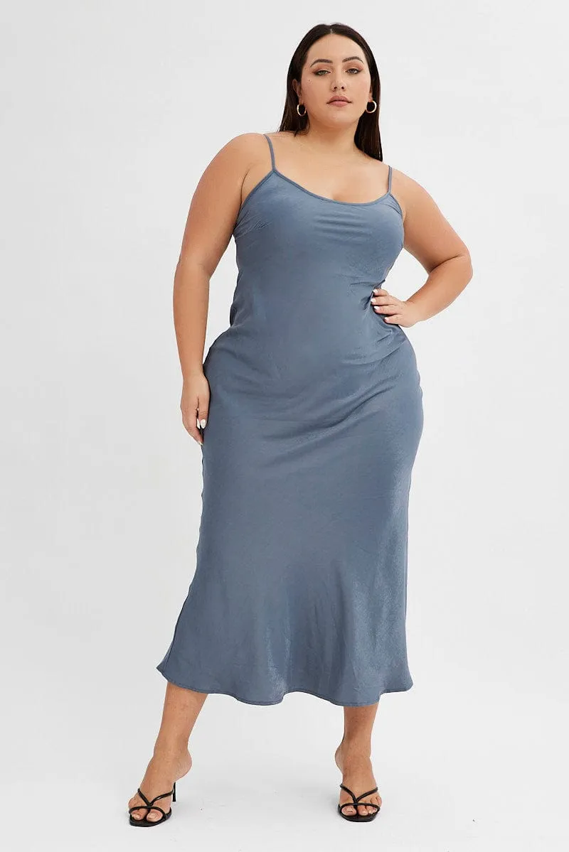 Grey Slip Dress Sleeveless Maxi This dress offers a comfortable and elegant fit that works for both casual and formal events With its sophisticated design this dress will always remain a classic wardrobe piece