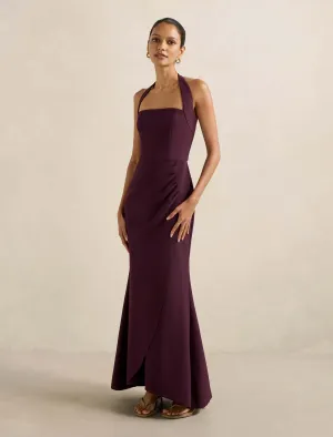 The versatile design of this maxi dress allows for easy styling with a variety of accessories Willow Petite Halter Wrap Maxi Dress