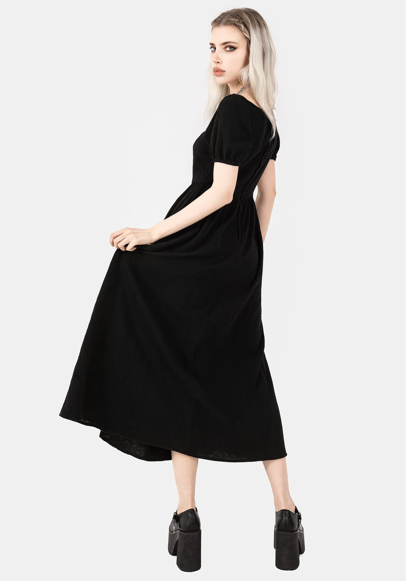 Alder Cotton Detail Midaxi Dress Boho chic