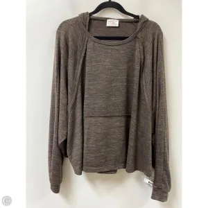 Recycled Polyester Blend Trend Glow Sweatshirt Hoodie By Fantastic Fawn In Brown, Size: L