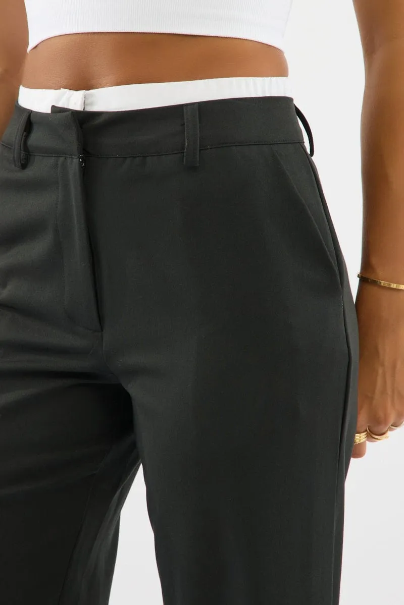 Essential Comfort Wear Comfy Look Black Tailored Pants Boxer Wide Leg