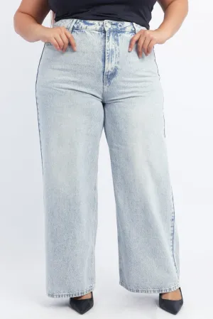 Shrink Resistant Denim Denim Wide Leg Jeans