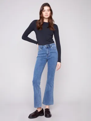 Bootcut Jeans - Medium Blue Travel Outfit Casual Stretch