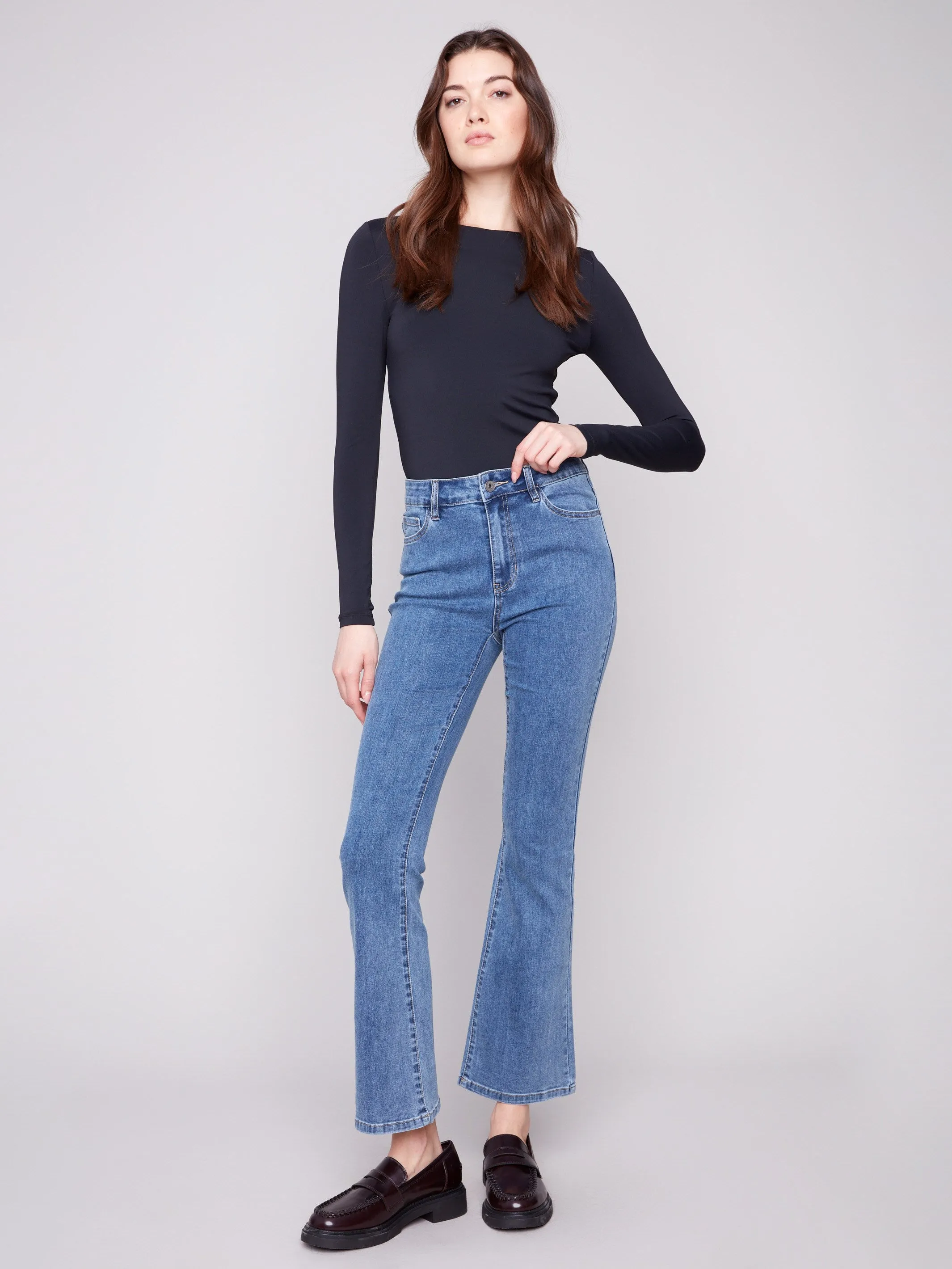Bootcut Jeans - Medium Blue Breathable fabric technology