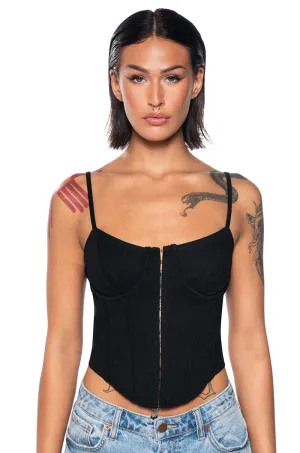 Seamless construction UNAPOLOGETIC KNIT CORSET TOP
