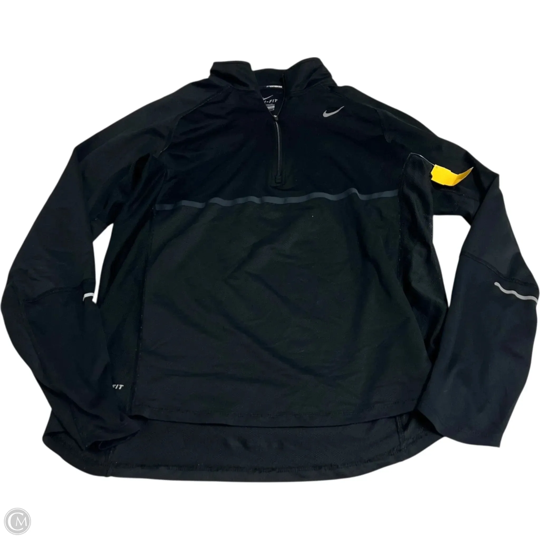HighCollar Style Athletic Top Long Sleeve Collar By Nike Apparel In Black, Size: M