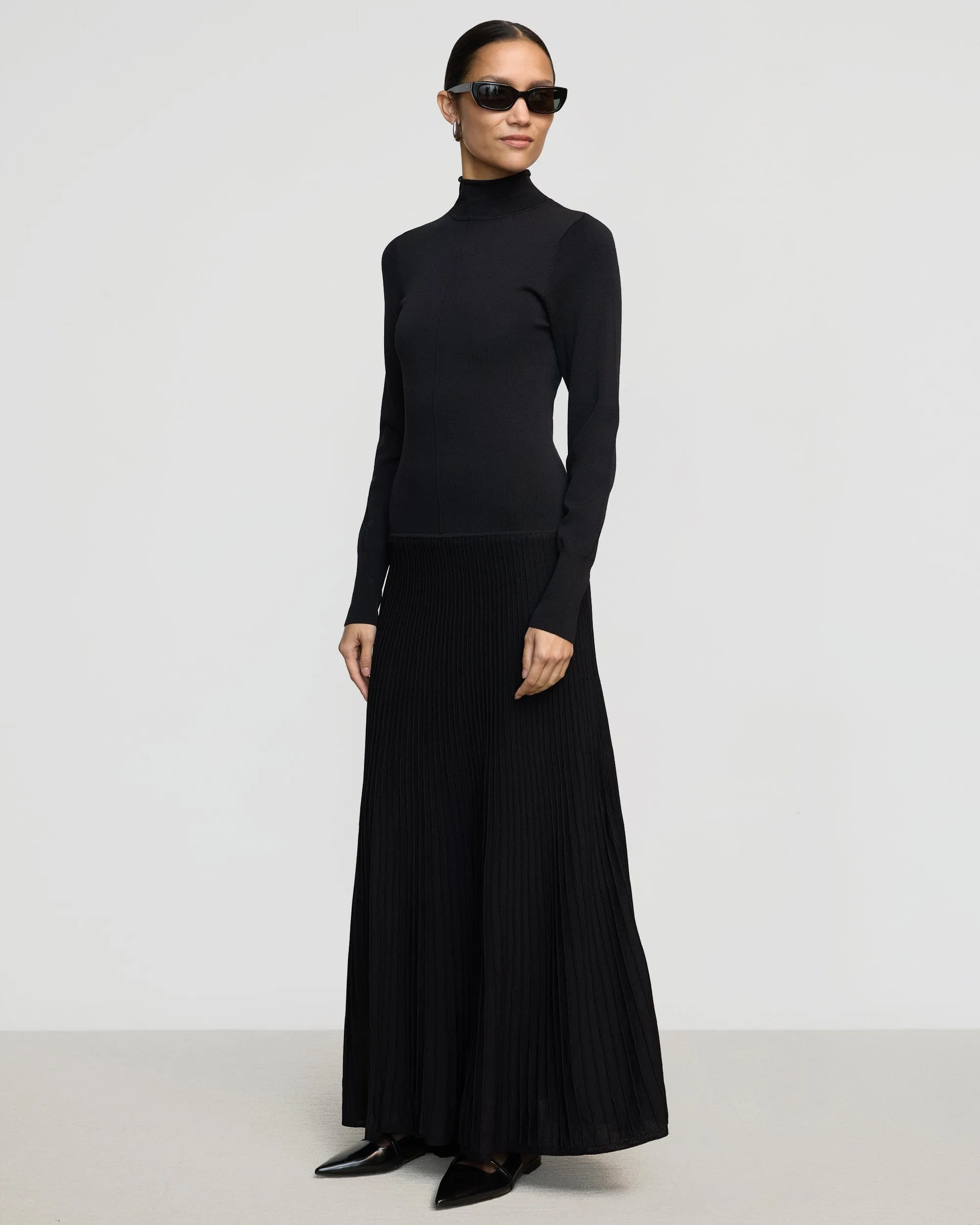 Street Edge Chandra Ottoman-Knit Long-Sleeve Dress