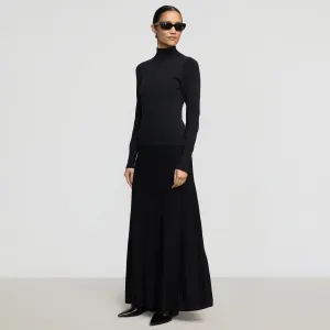Chandra Ottoman-Knit Long-Sleeve Dress Versatile Fashion Ventilated Back Panel