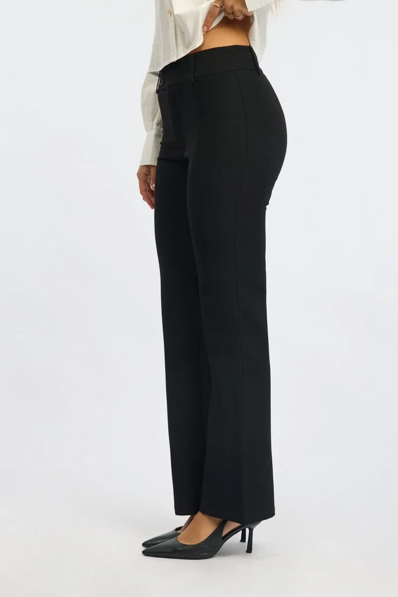 LightweightConstruction Black Workwear Pant Mid Rise
