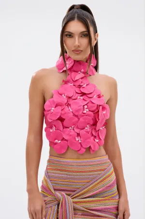 military civilian integration FLOWER BOMB TOP IN FUCHSIA