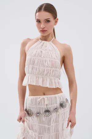 JUST KEEP GOIN HALTER TOP Enhanced Range Motion Wide Armholes
