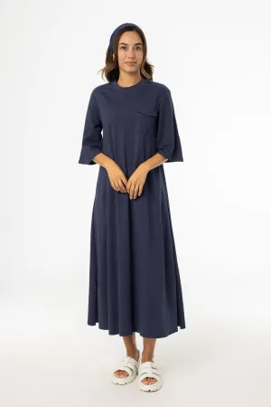 Outdoor Footwear Navy Pocket Tee Shirt Maxi Dress