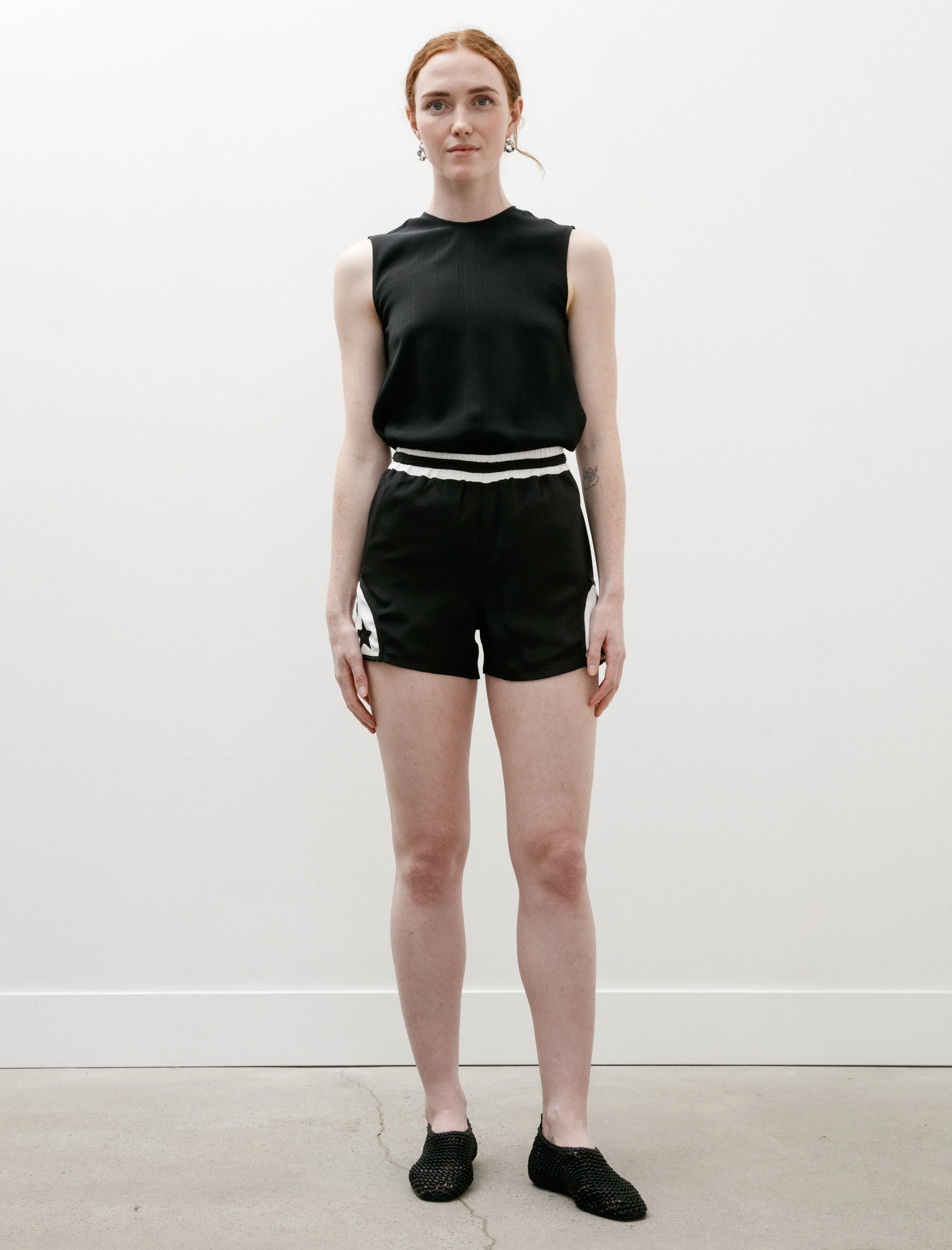 Midweight Texture Elastic Band Silk Star Field Shorts