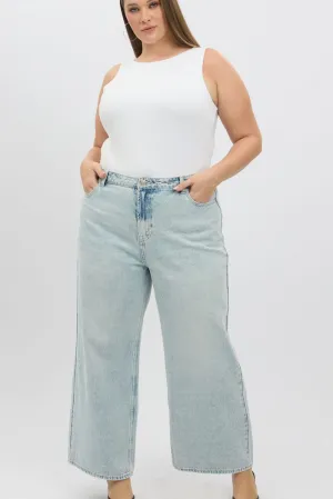 Lifestyle Fit Denim Wide Leg Jeans High Rise