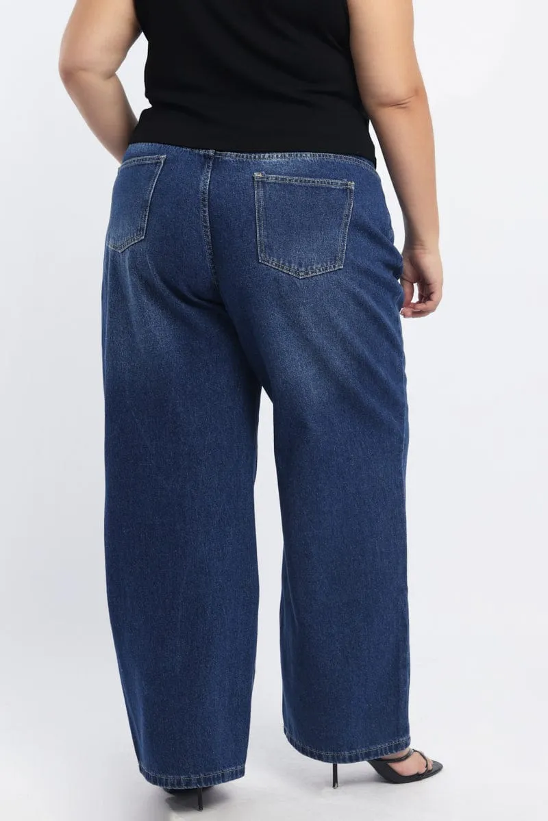 Denim Wide Leg Jeans Mid Rise Timeless Option