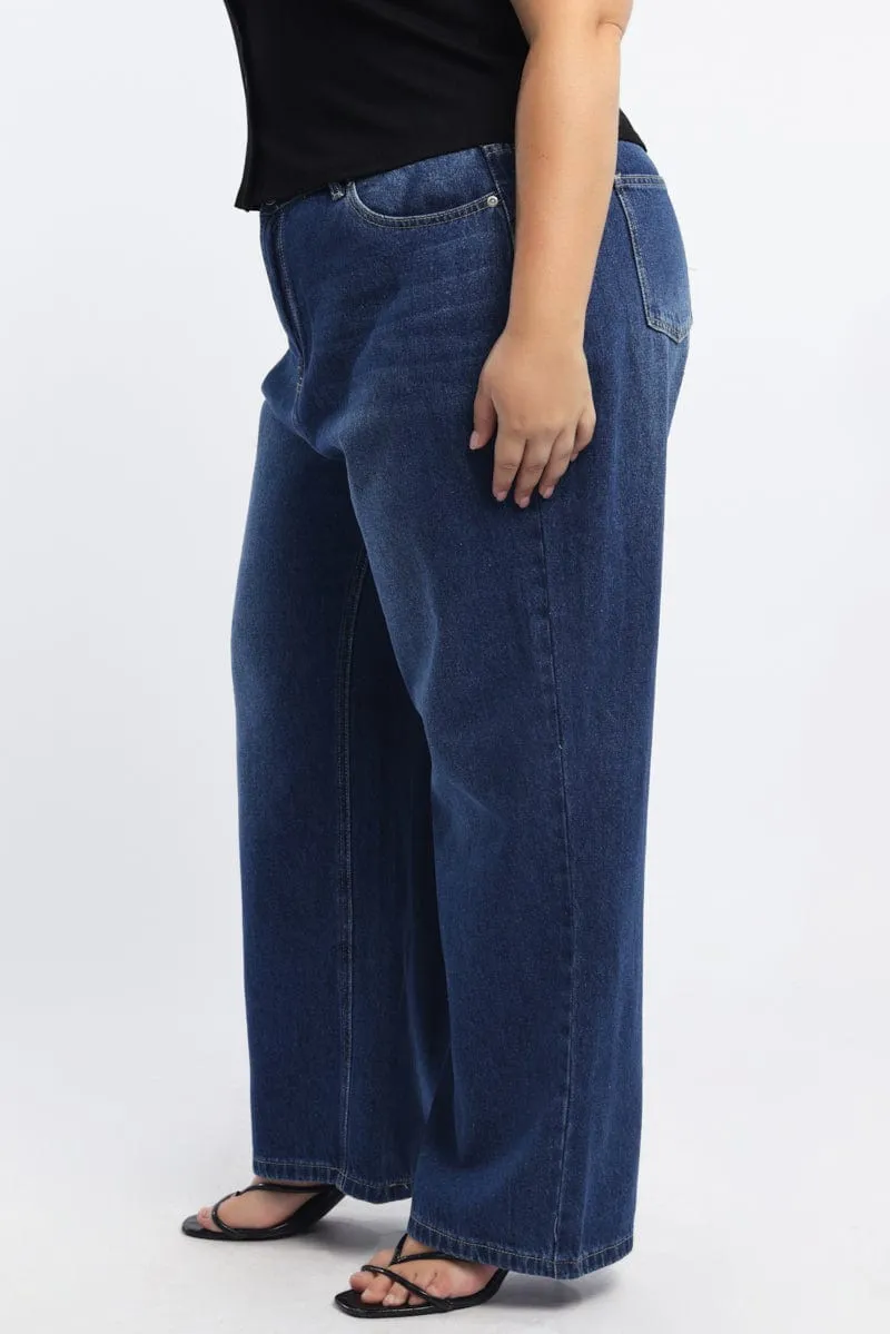Spring Mood Outdoor Enthusiast Formal Denim Wide Leg Jeans Mid Rise
