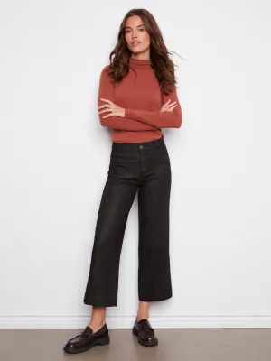 Metallic Patch Pocket Flare Jeans - Black Durable Triple Stitched Seams Always Appropriate