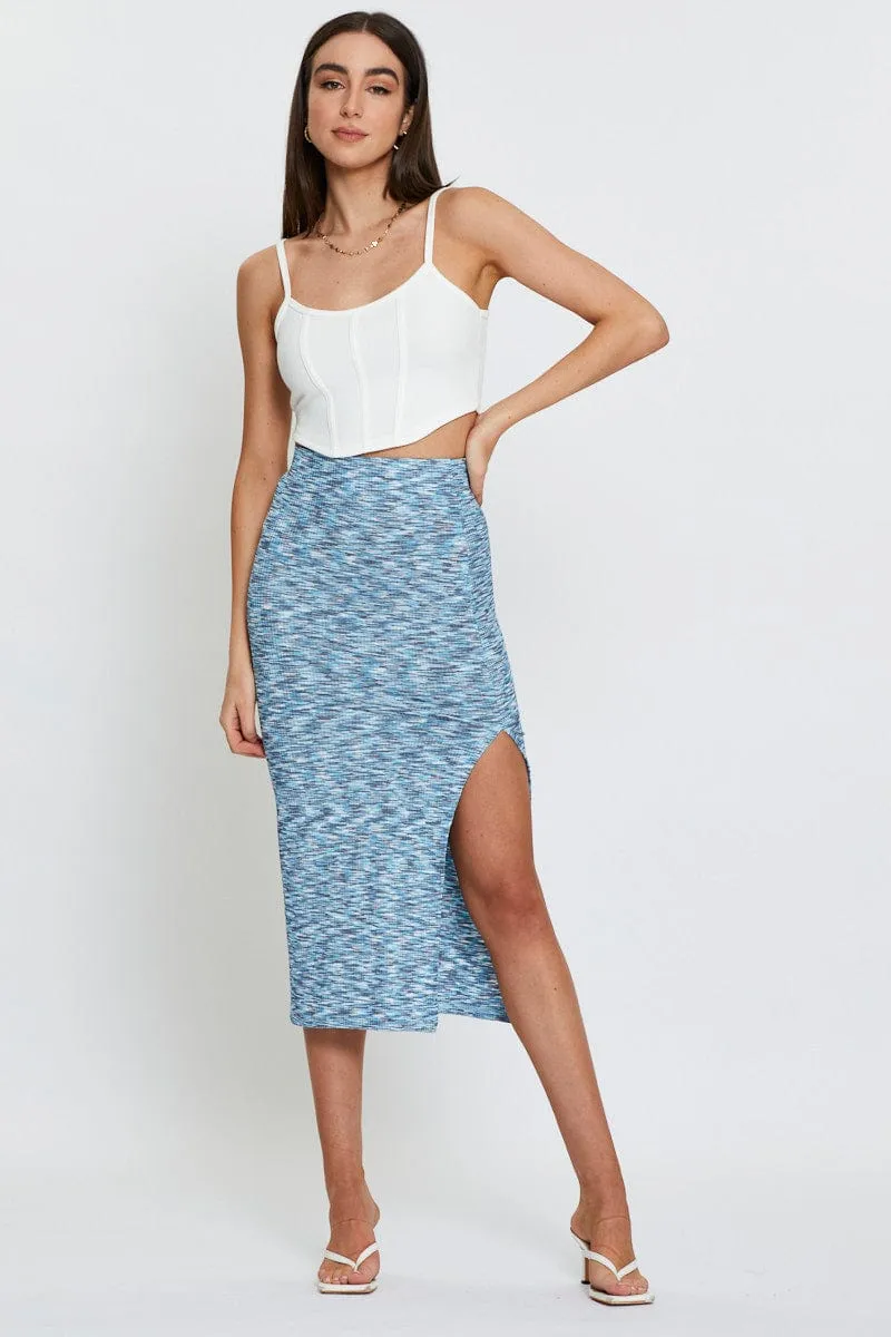 Multi Space Dye Rib Skirt quick dry High Street Chic