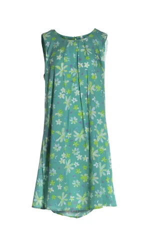 Sleeveless Viscose Dress | Jade Daisy | 3340AR Relaxing Design Italian Flair
