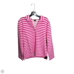 WrinkleResistant Fabric Athletic Sweatshirt Collar By Talbots In Pink, Size: L
