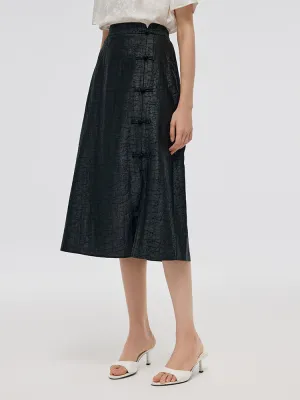 18 Momme Xiang Yun Silk Women Midi Skirt Heat Dissipating Fabric