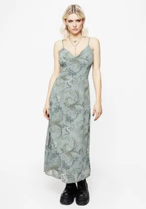 Neon Pop Sapphira Dragon Print Chiffon Midaxi Slip Dress
