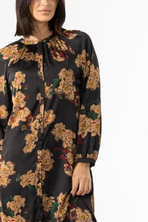 Hotel Style clean design Black Multi Floral Printed Maxi Dress