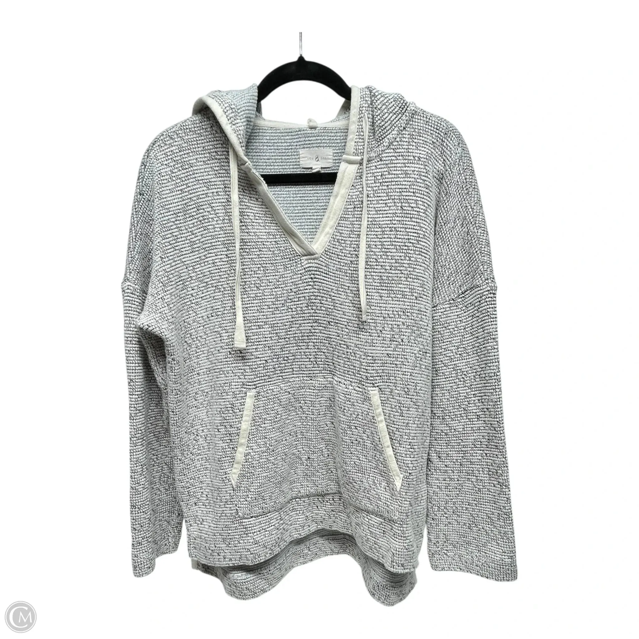 Sweatshirt Hoodie By Lou And Grey In Black & White, Size: M MoistureControlClothing Lean Glow