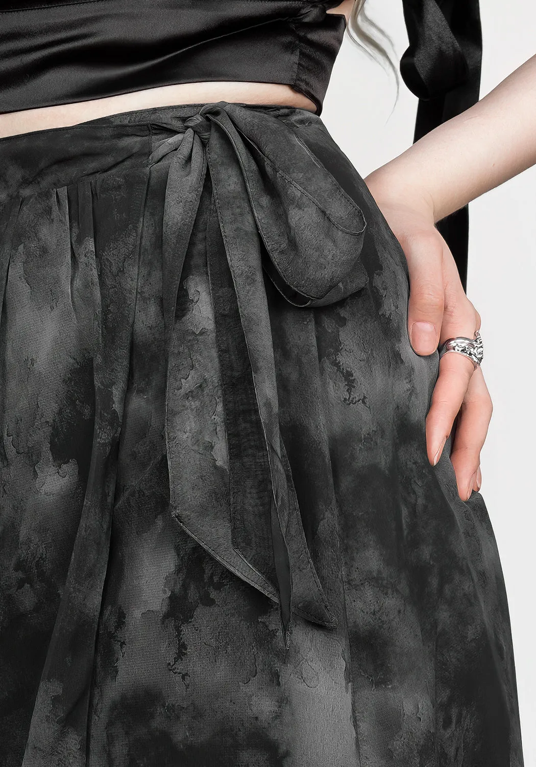 Delicate Texture Tempest Tie Waist Midaxi Skirt