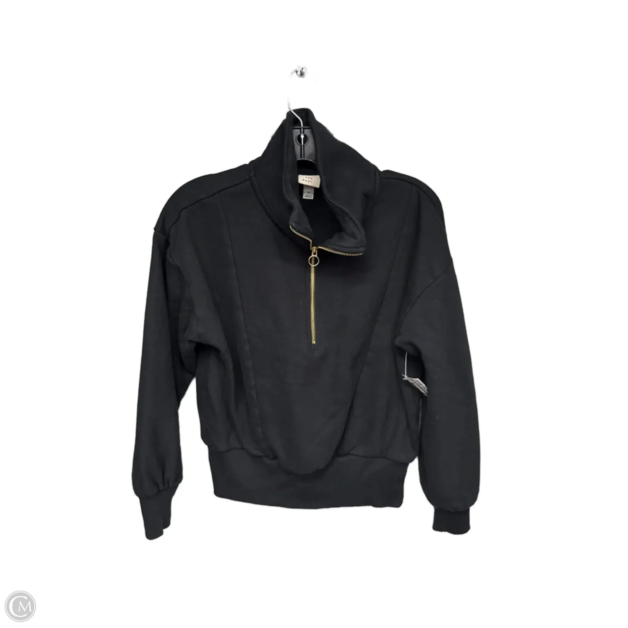 MoistureControl Lining Eco-Friendly Material Sweatshirt Collar By A New Day In Black, Size: M