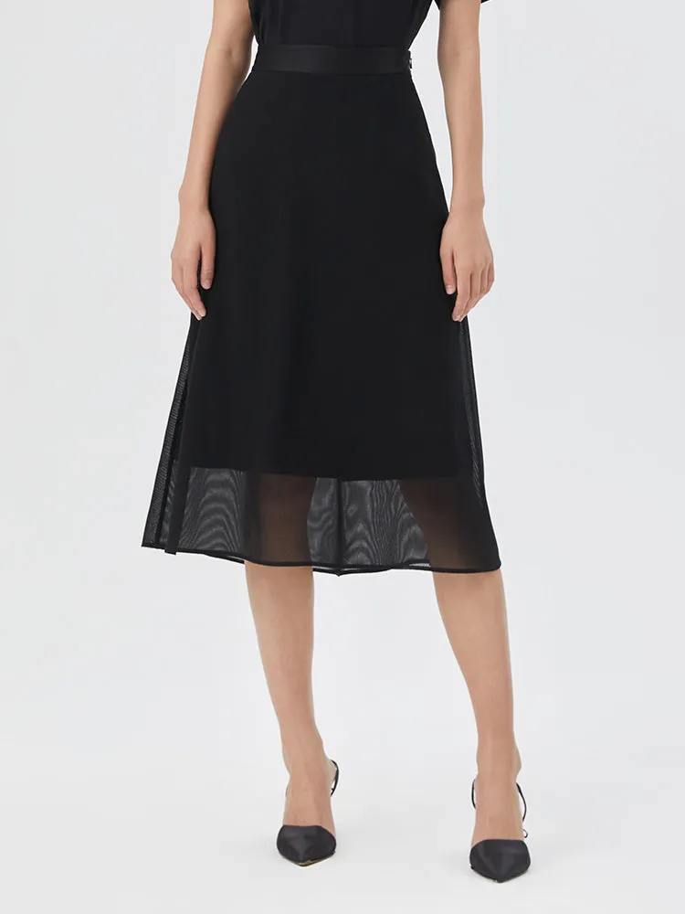 Triacetate Mesh A-Line Skirt Easy Outfit