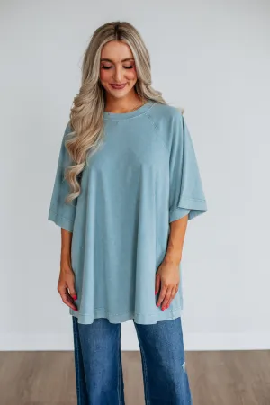Casual Must-Have Modern Layer Skylen Oversized Tee - Dusty Coast