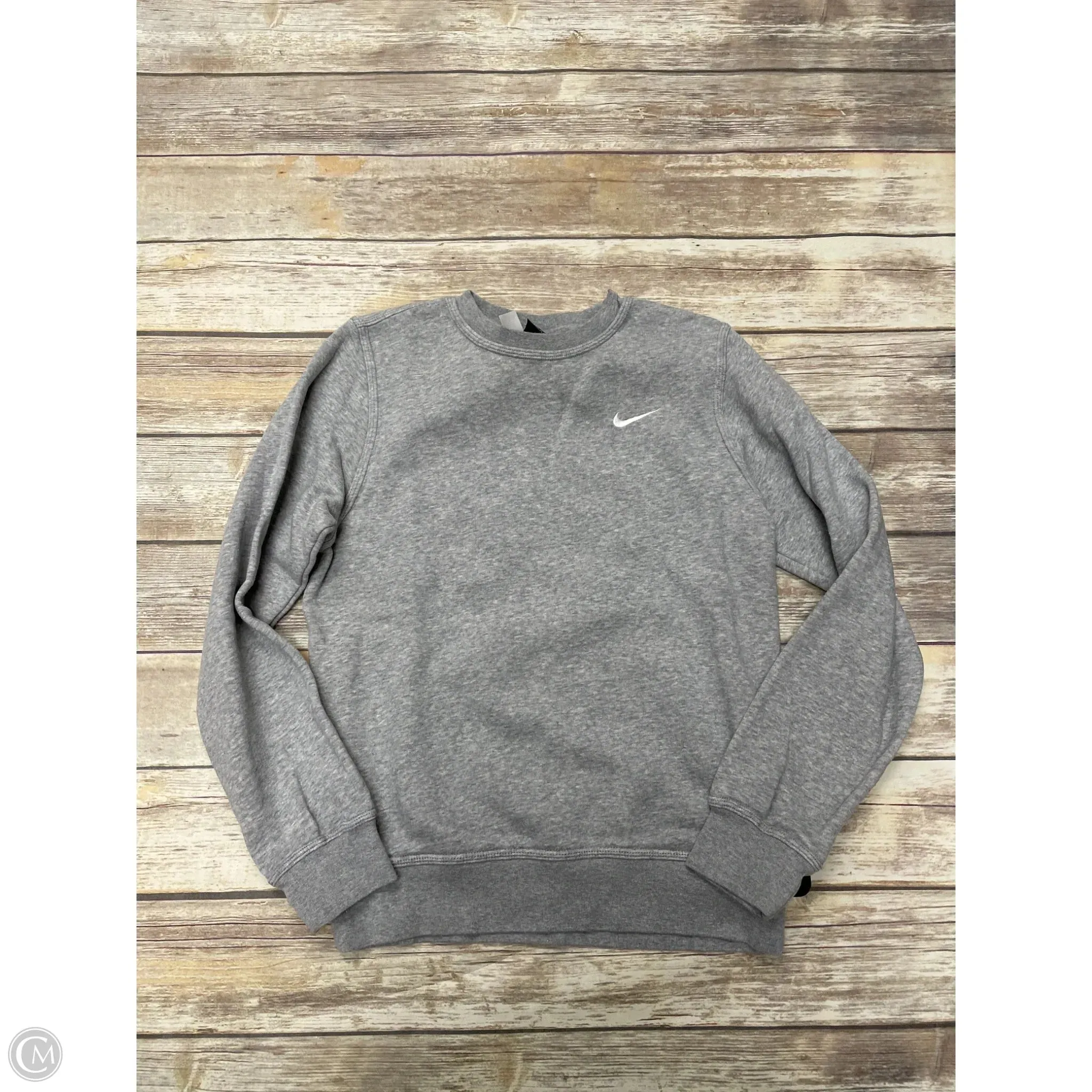 Athletic Sweatshirt Crewneck By Nike In Grey, Size: S wrinkle free Easy Wear