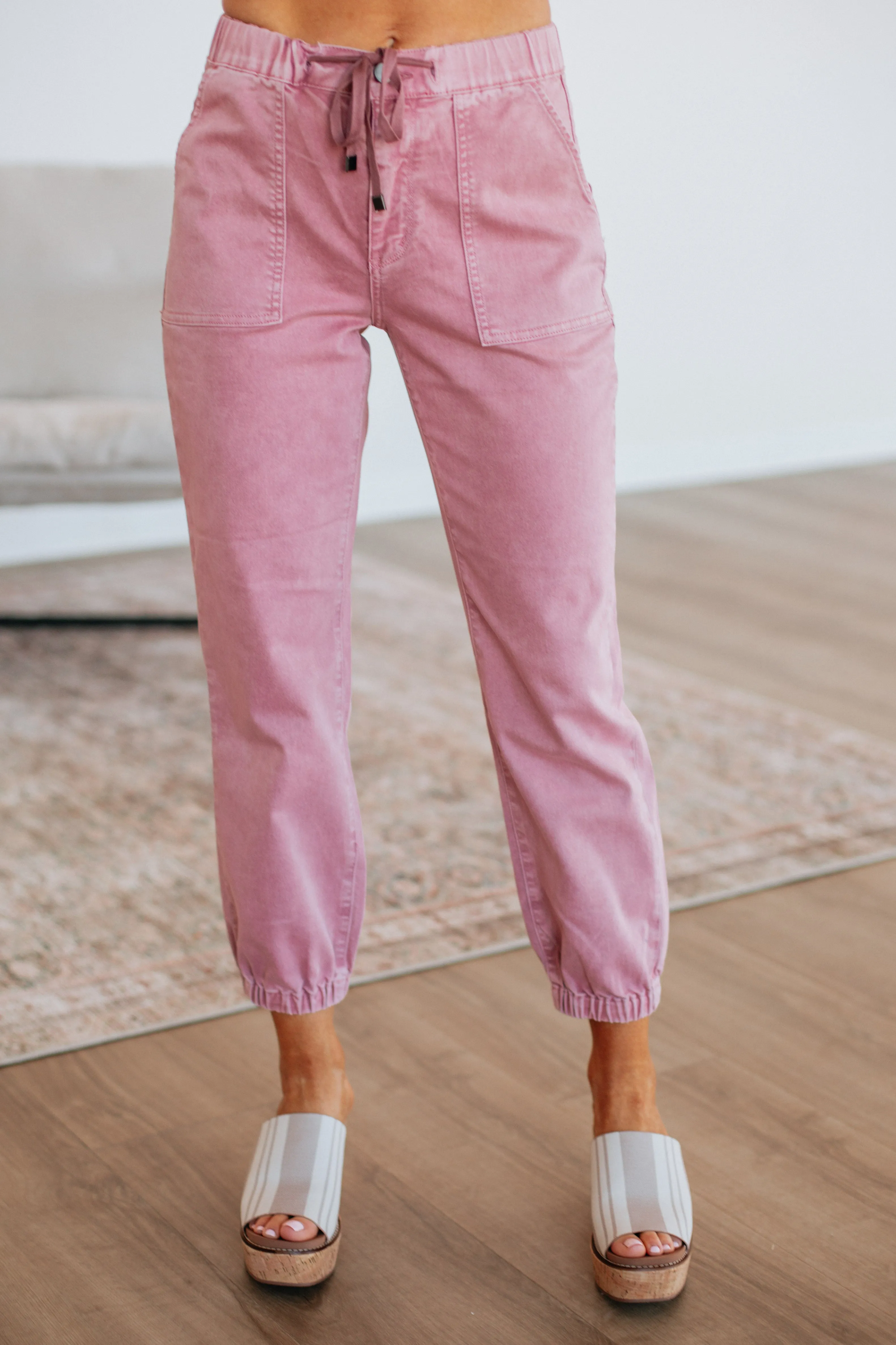 AntiStatic Cloth yoga mode Drea Mica Joggers - Blush