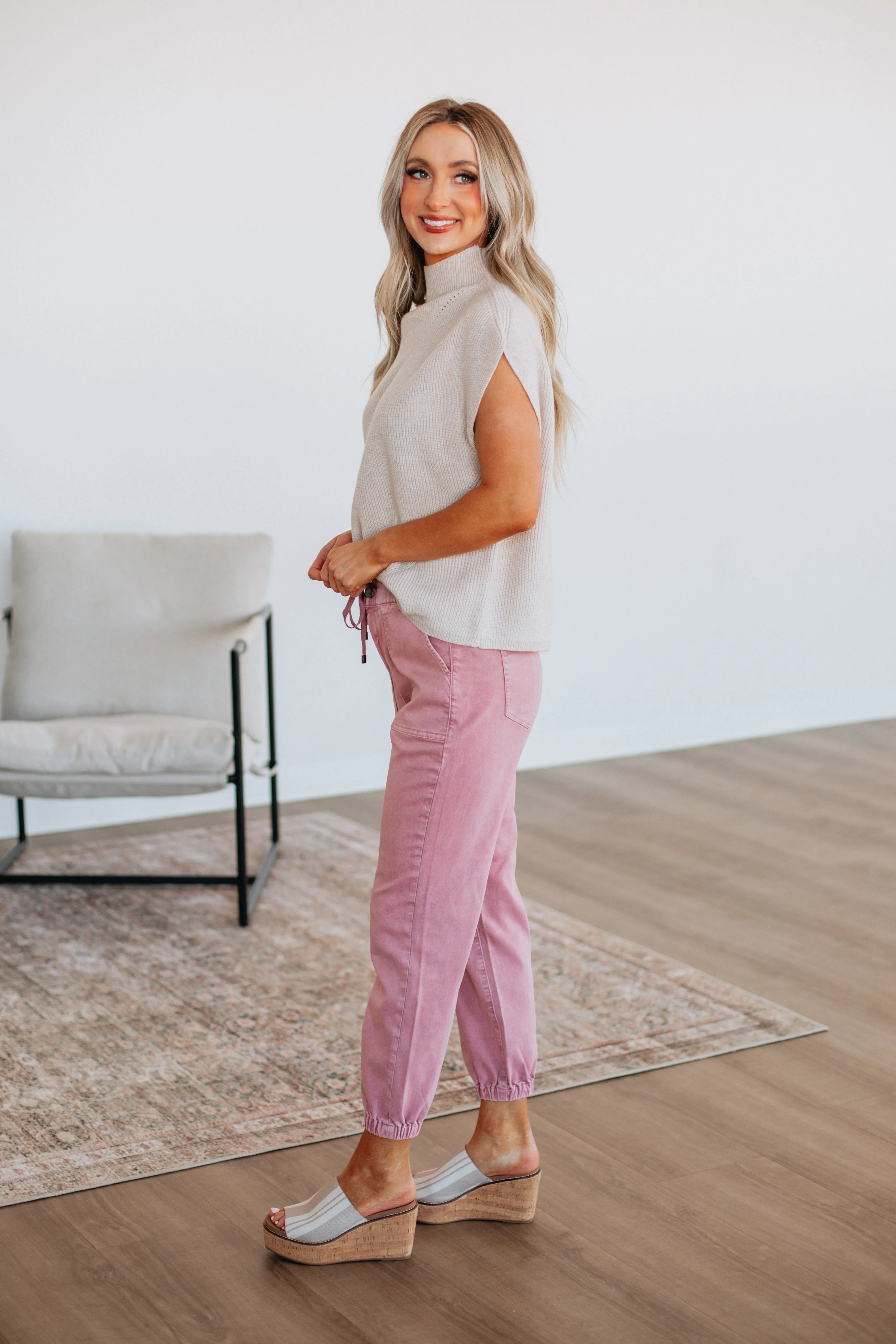 Drea Mica Joggers - Blush Rugged shoes Laid-Back Outfit