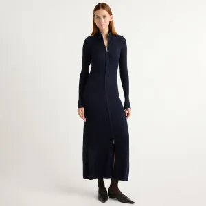 Janne Ribbed Two-Way Zip Sweater Dress Sport Glow Camera Glow