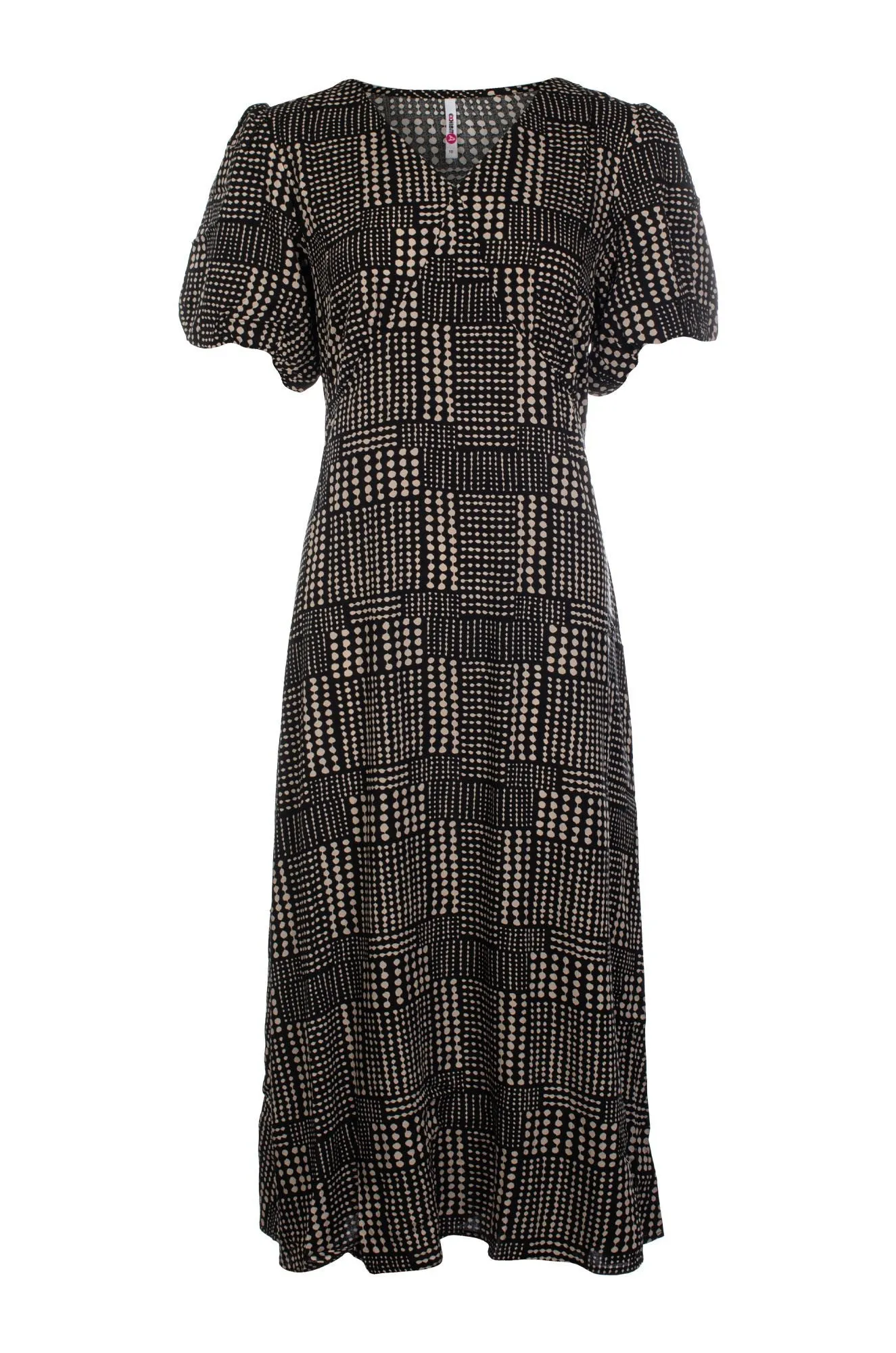 Maxi Dress | Black Taupe Dots | 3326C1 Photo Glam