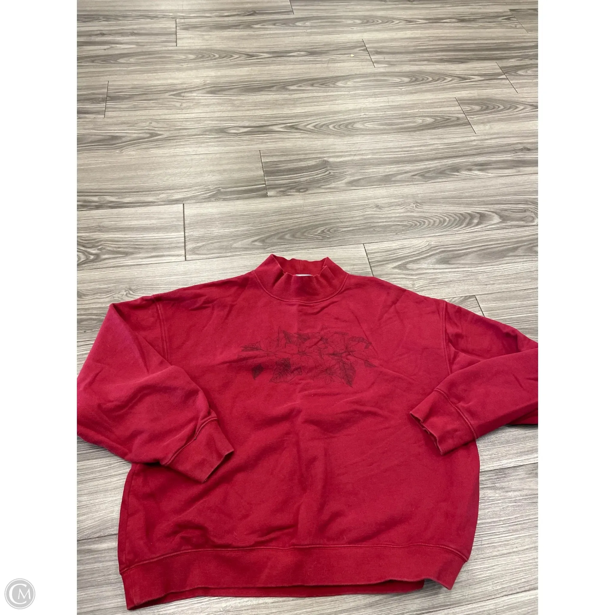 Active Apparel Sporty Jacket Sweatshirt Crewneck By American Eagle In Red, Size: M