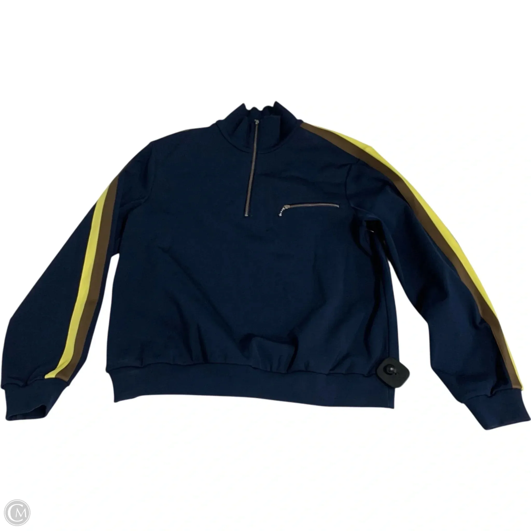Sweatshirt Designer By Tory Burch In Navy, Size: M HighDensityWeave