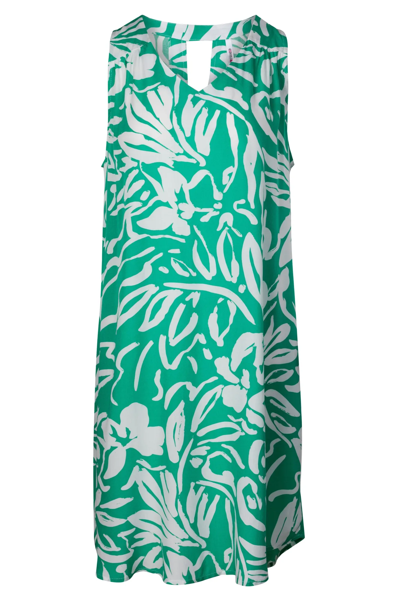 V neck Dress with keyhole back | Jade Ivory Leaf | 3351A1 Busy Glow Comfort sleepwear