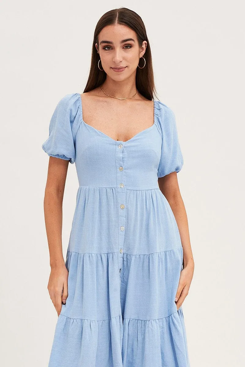 Blue Midi Dress Sweetheart Chic Choices Dinner Hall