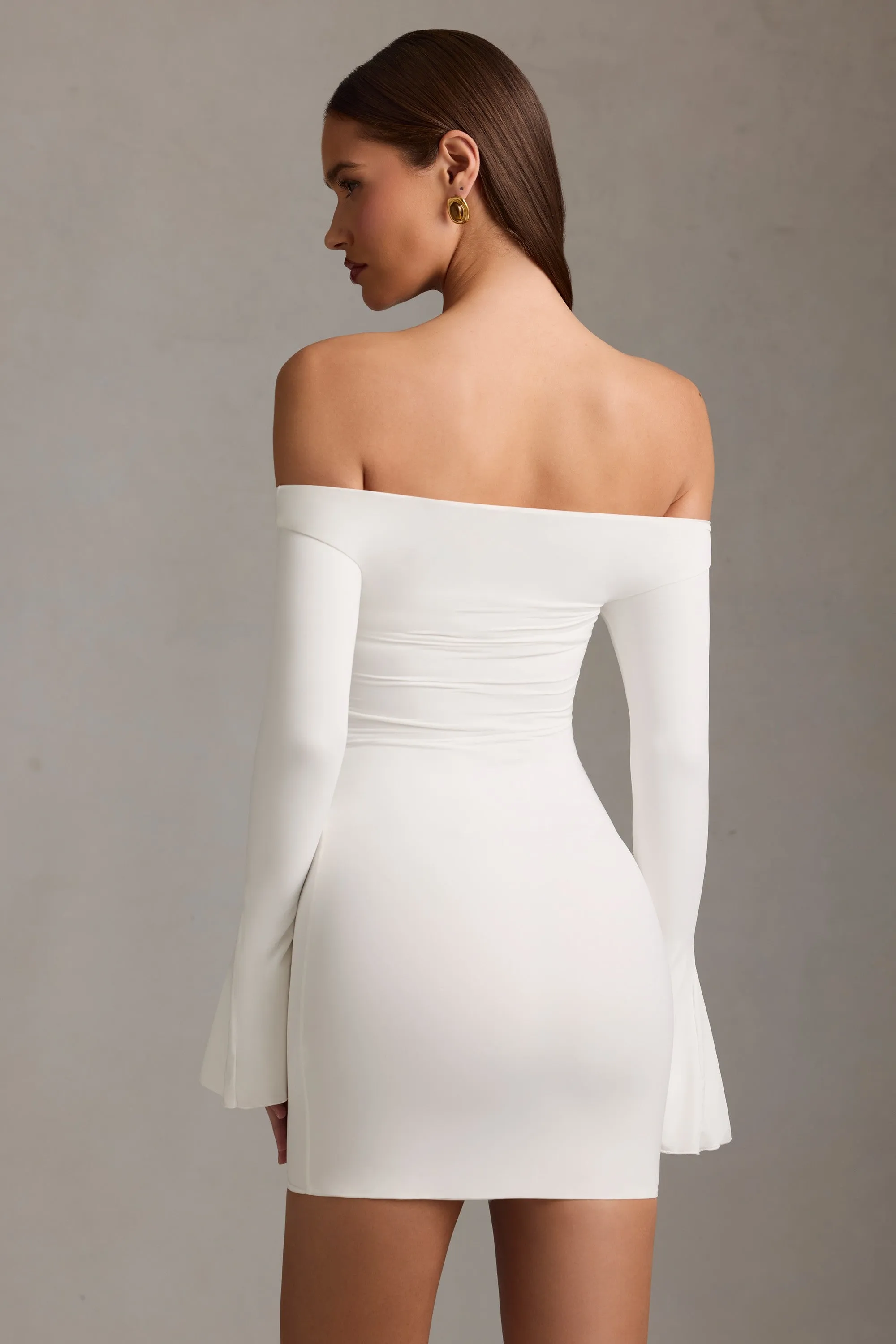 Cozy Style Wear Fashion-forward short dress Off-Shoulder Cut-Out Mini Dress in White