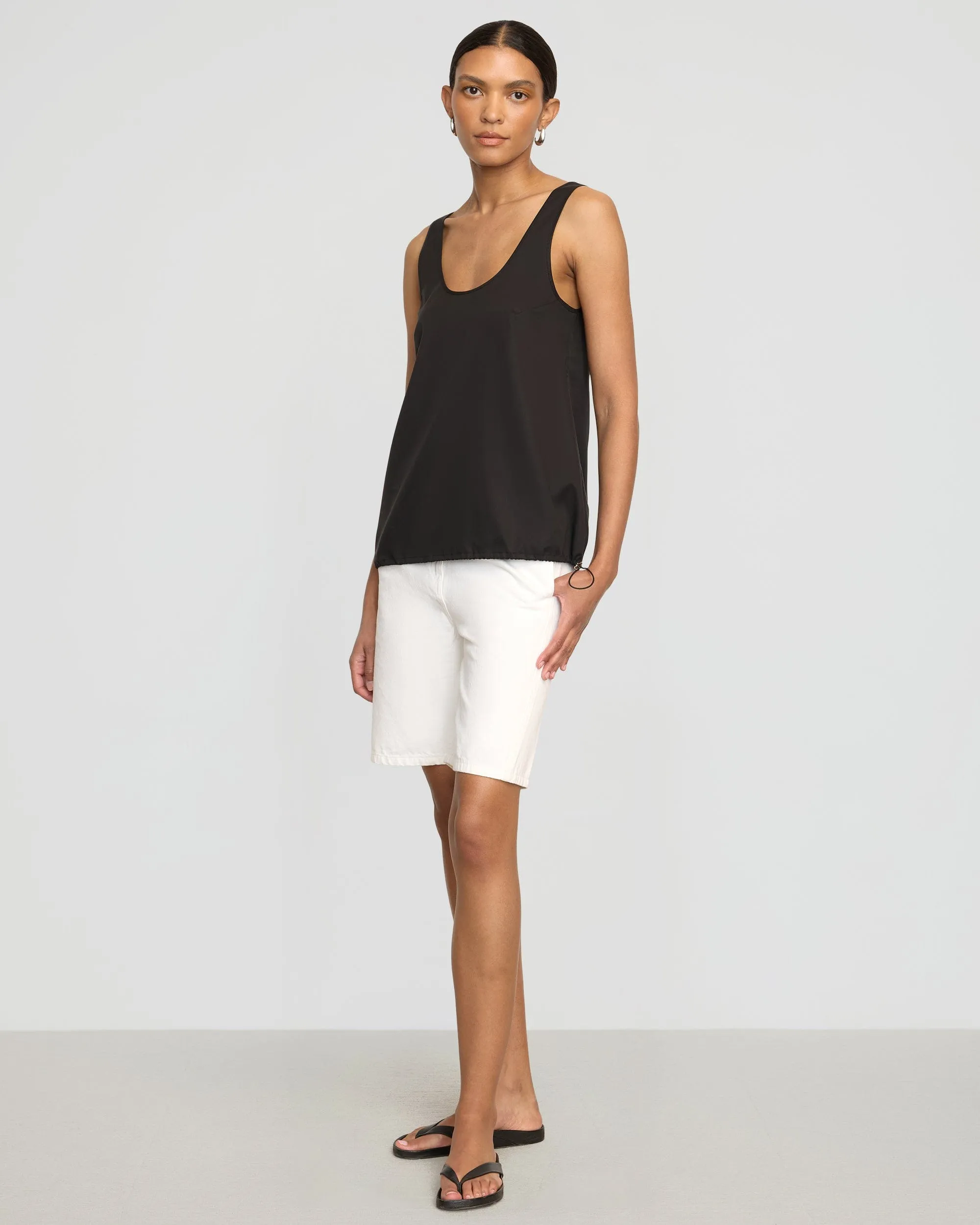 Miller Drawstring-Hem Tencel-Blend Tank Linen blend Chic Style Trend