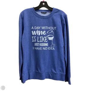 Pearl Tone RollUp Sleeves Sweatshirt Crewneck By Clothes Mentor In Blue, Size: L